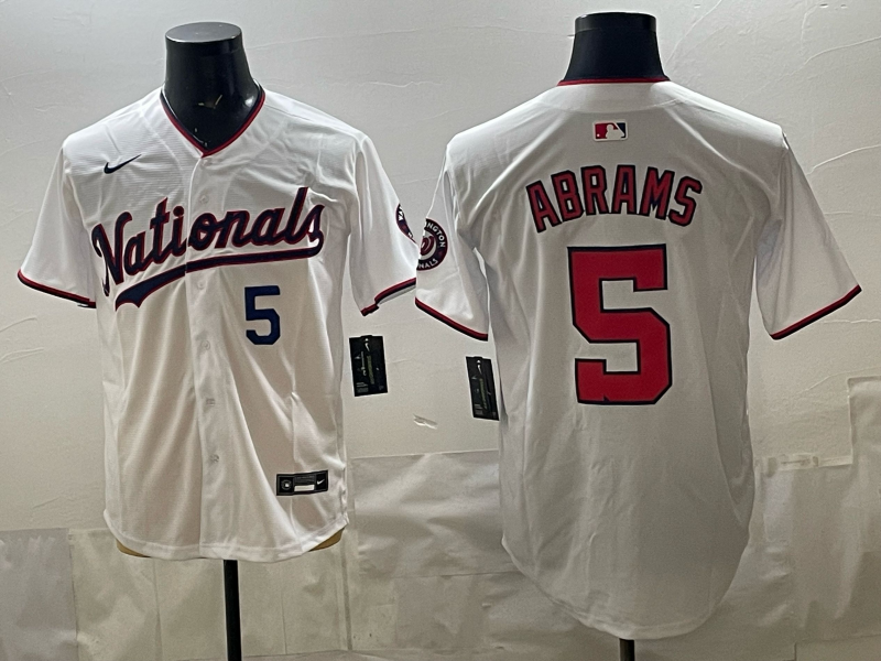 Men 2026 Washington Nationals #5 Abrams white Nike jersey 0408001